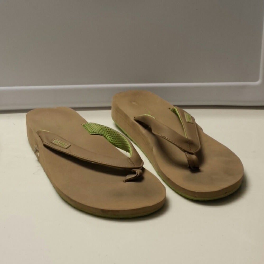 Women's Cudas Tan Flip Flops Size 10